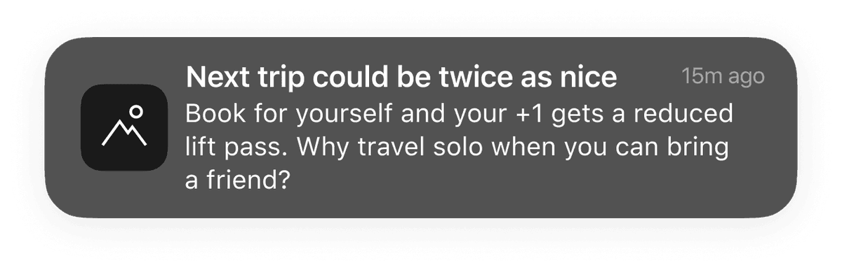 Push notification offer